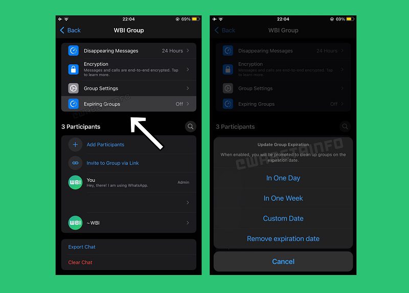 Fitur Expiring Groups WhatsApp