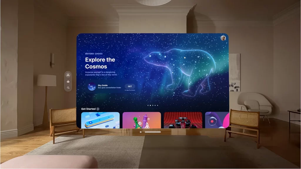 Tampilan ketika menggunakan Apple Vision Pro