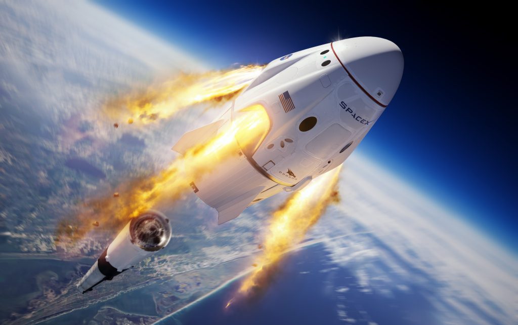 Roket SpaceX di luar angkasa